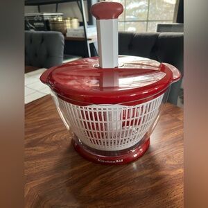 KitchenAid Red and White Salad Spinner